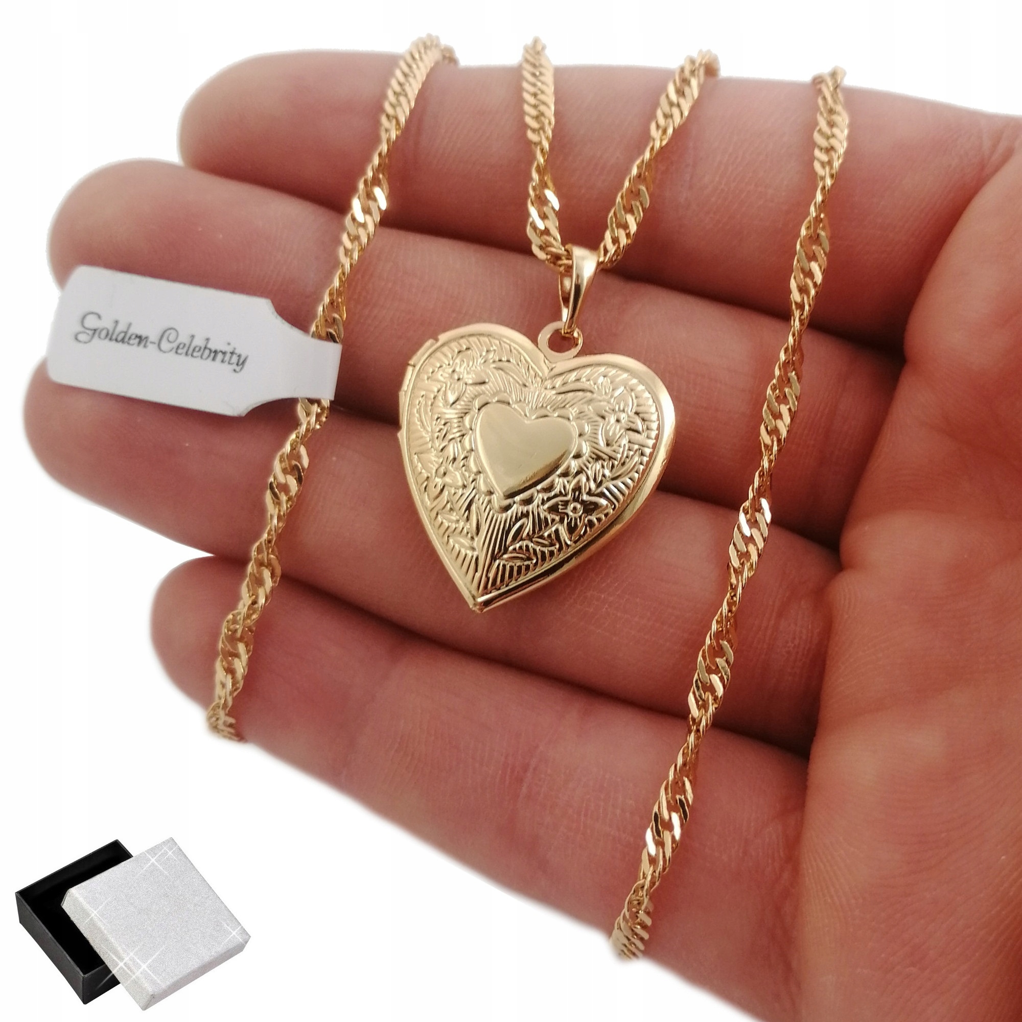 

Złoty Naszyjnik Serce Otwierane 18 Karatów Prezent