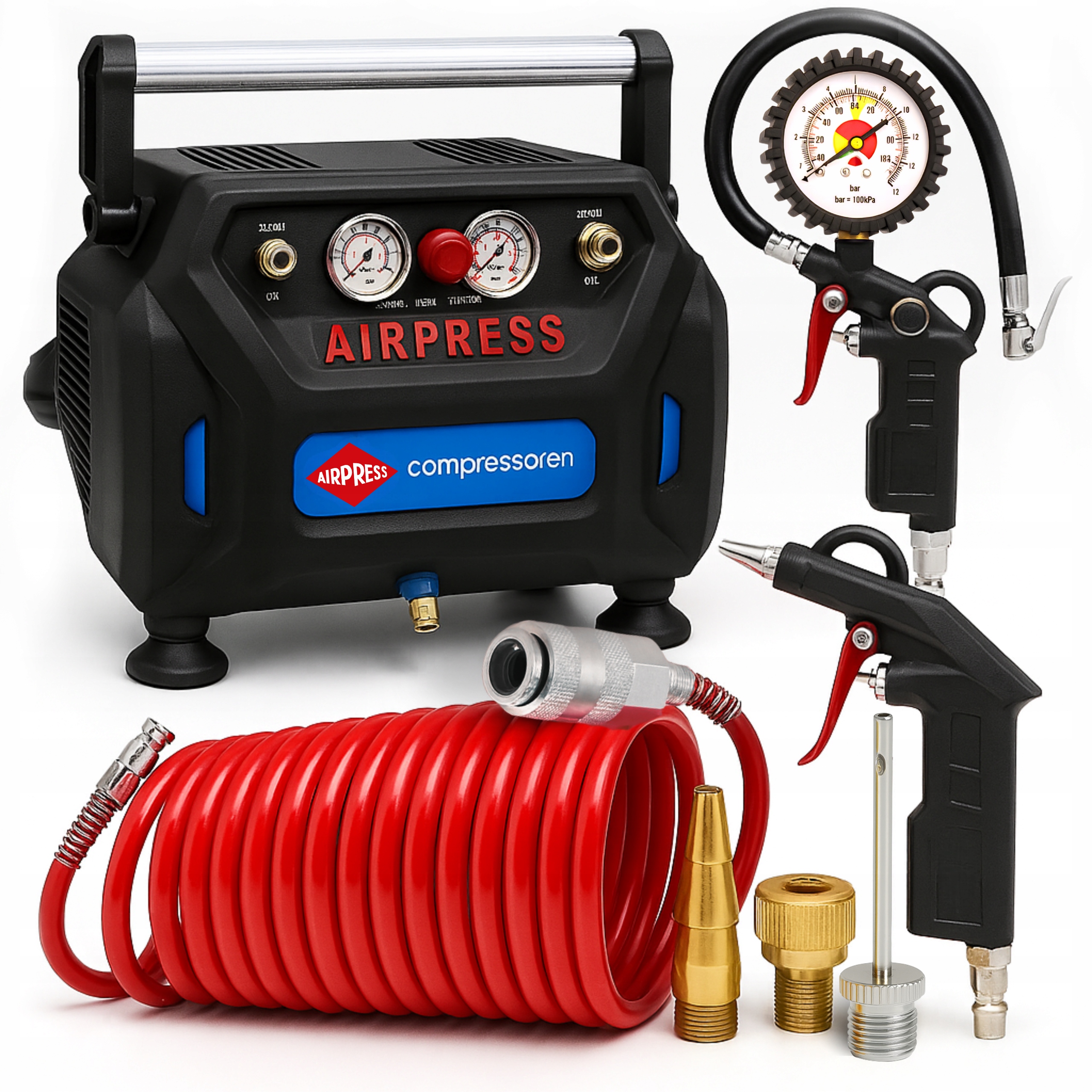 Bezolejový kompresor Airpress 6L Boombox Sada náradia