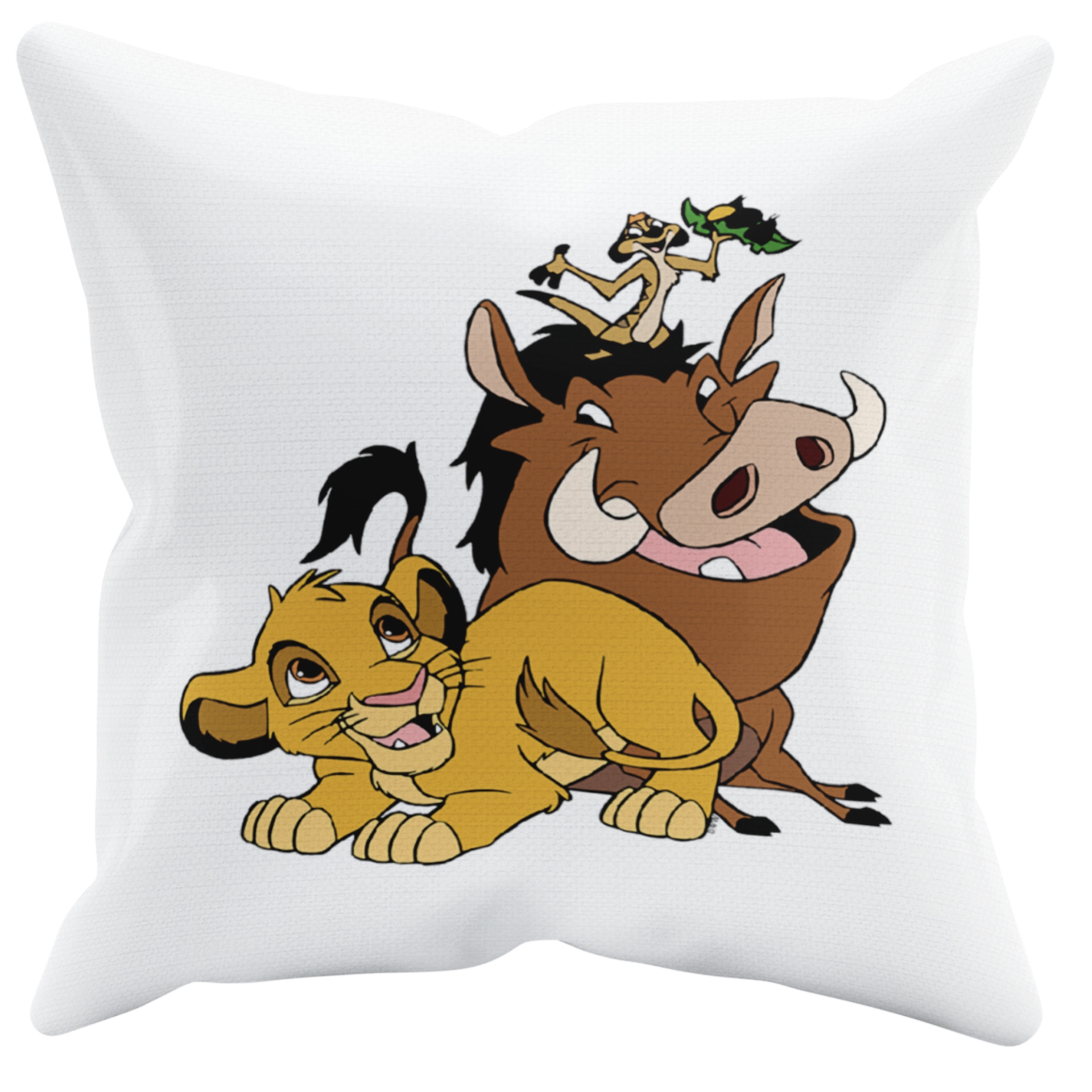 POSZEWKA NA PODUSZKĘ JAŚKA DO PRZEDSZKOLA TIMON PUMBA + IMIĘ GRATIS Kolor dominujący biel