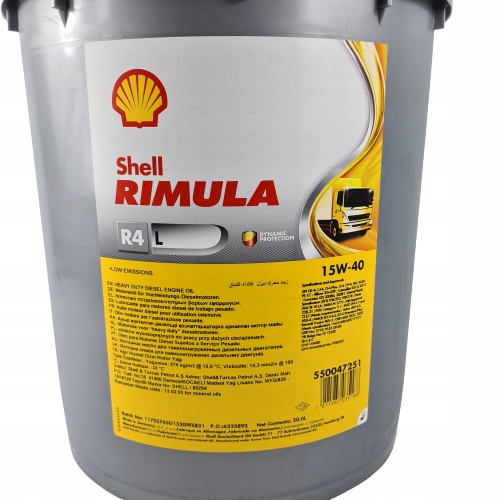 Shell Rimula R4L 15W40 DPF ADBlue 20L Rodzaj mineralne