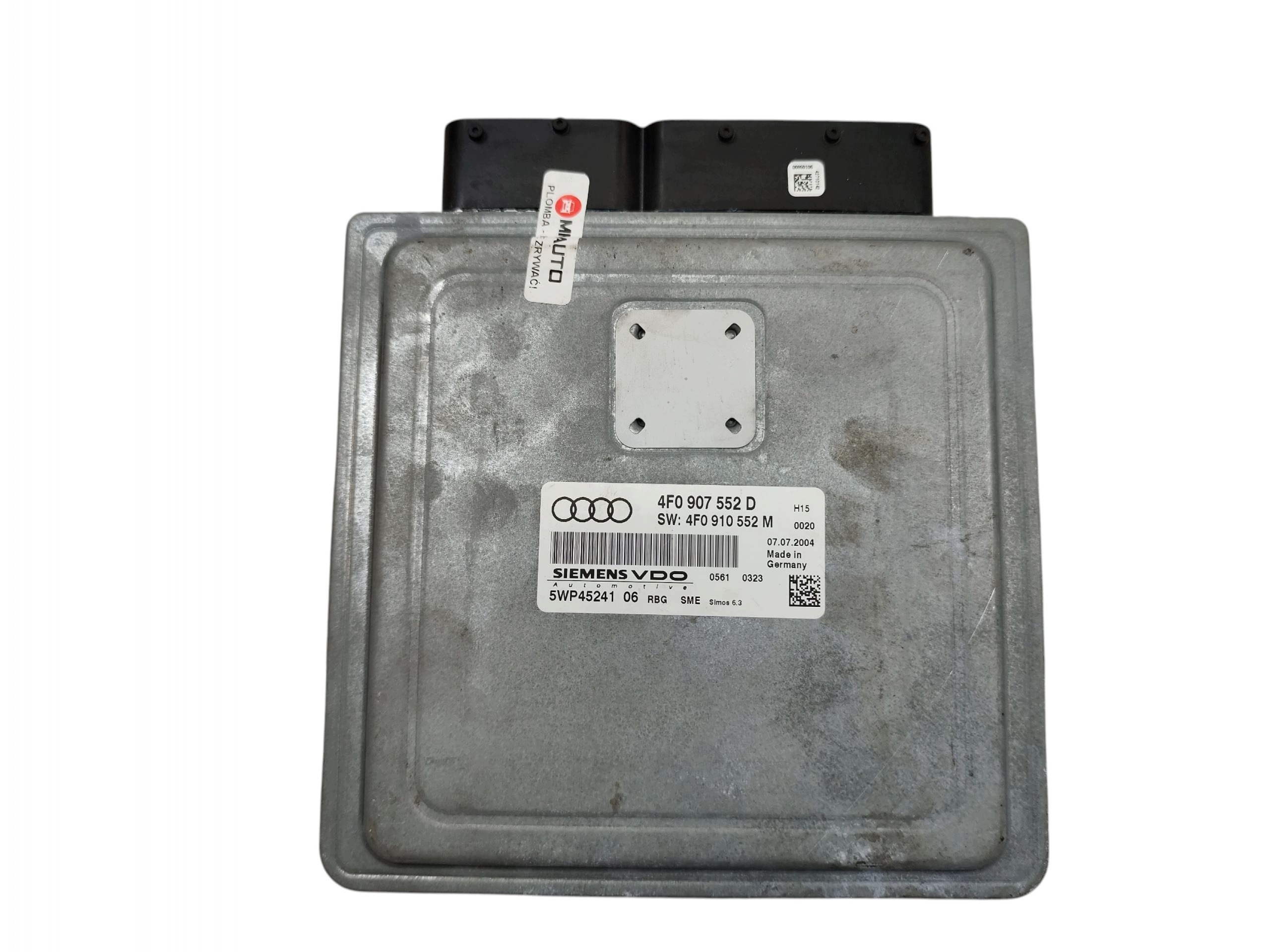 computer control unit of the engine AUDI A6 C6 2.4 V6 BDW 4F0907552D
