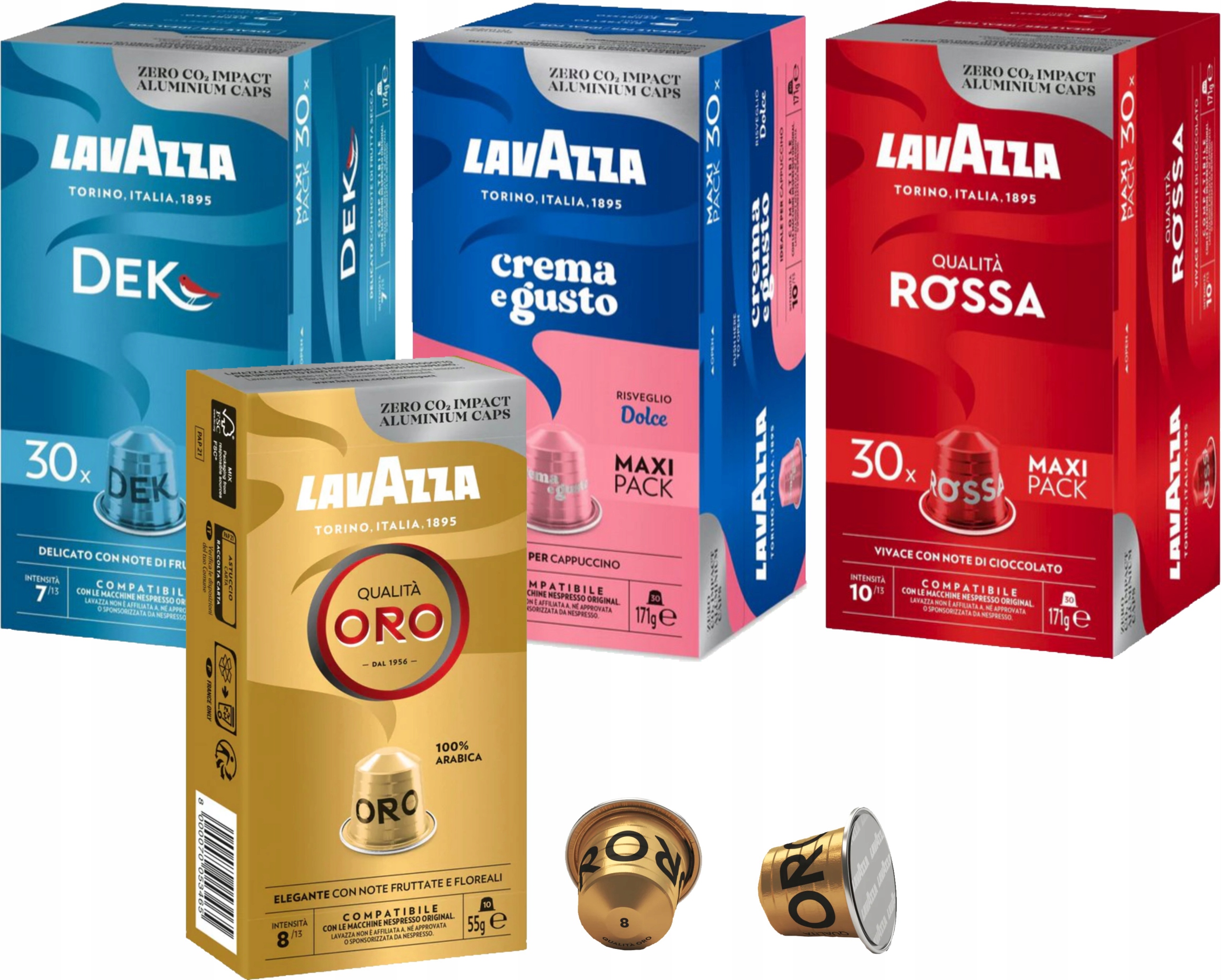 Kapsle pro Nespresso Lavazza Rossa Dolce Dek Sada 3x30 10 Oro