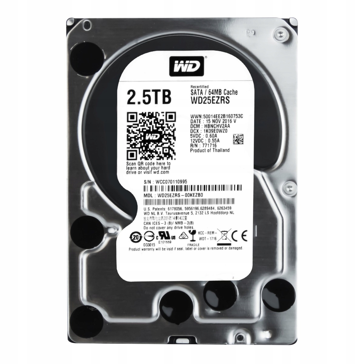 Wd Caviar 2.5TB 5.4K 64MB Sata II 3.5'' WD25EZRS
