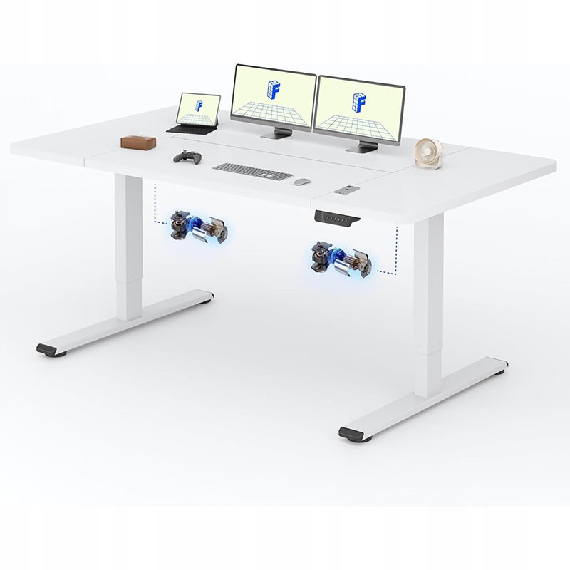 Elektrický nastavitelný stůl QB2W-1670-EUV1, 160 x 70 cm, bílý