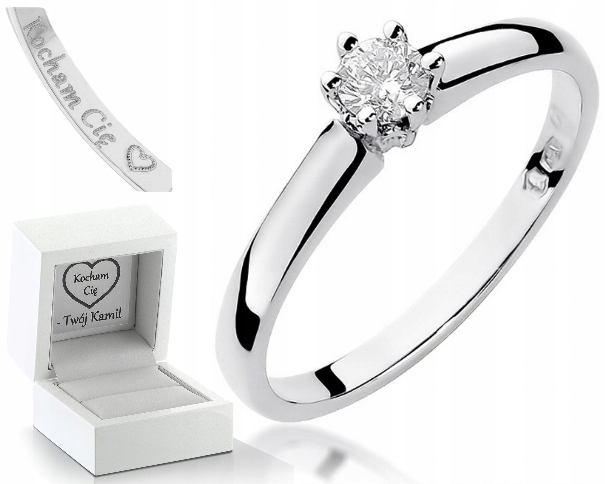 Prstýnek Briliant 585 Gravírování Bonus Zásnubní Prsten Pro Ženu