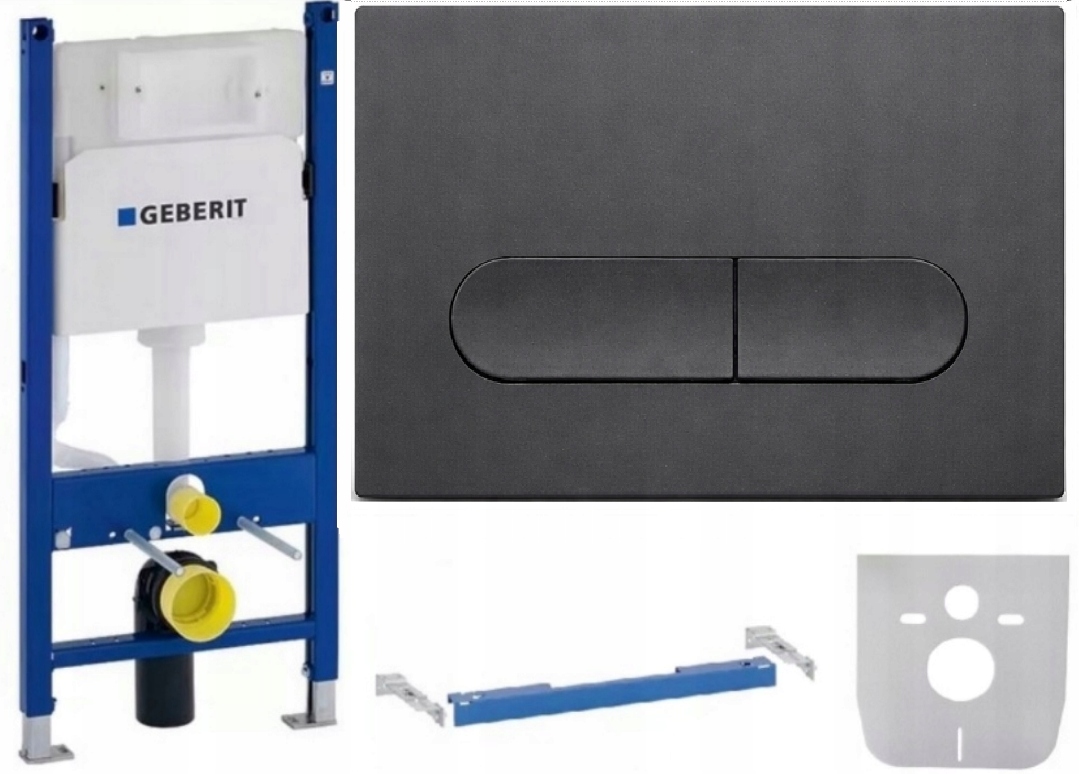 Wc rošt Geberit Duofix Basic UP100 Podpery Tlačidlo T1 Gun Metal Mata