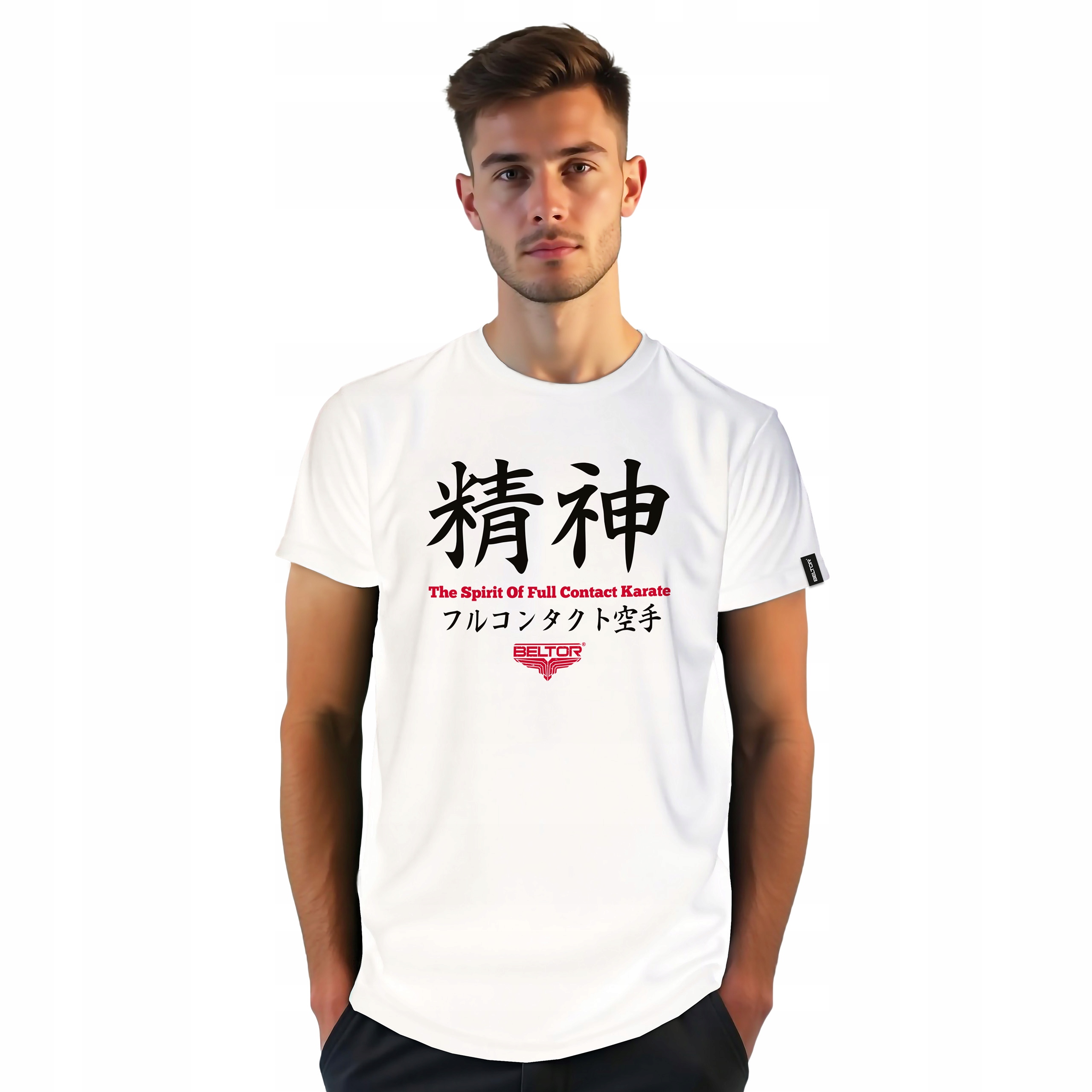 Beltor Koszulka Spirit Karate T-shirt Biała Pod Kimono Na Wf r. L