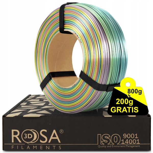 Filament Rosa3D ReFill Pla Rainbow Silk Wielokolorowy 1kg 1.75mm