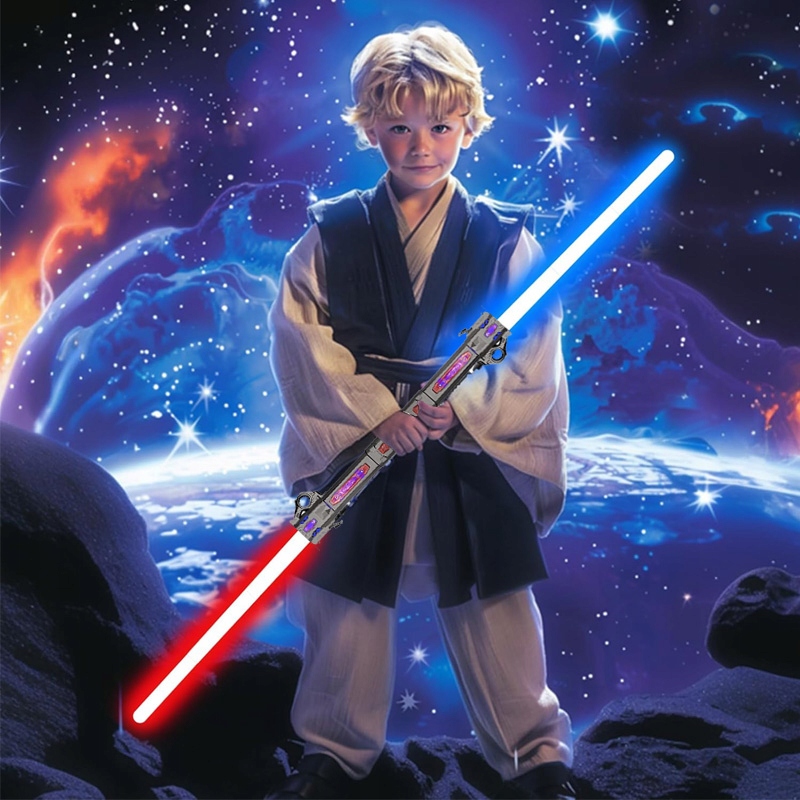 MIECZ ŚWIETLNY ŚWIECĄCY ROZCIĄGLIWY Z DŹWIĘK ZABAWKOWY RGB Marka bez marki