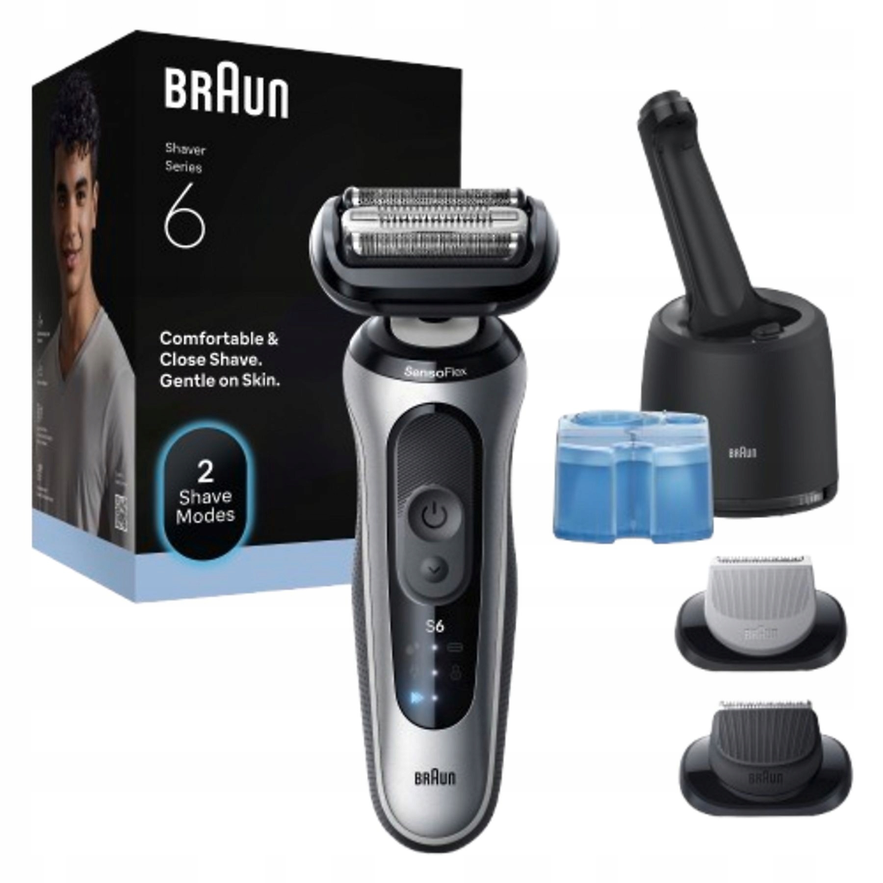 Elektrický Holící Strojek Braun Series 6 62-S7650CC S Fóliovou Holicí Strojek