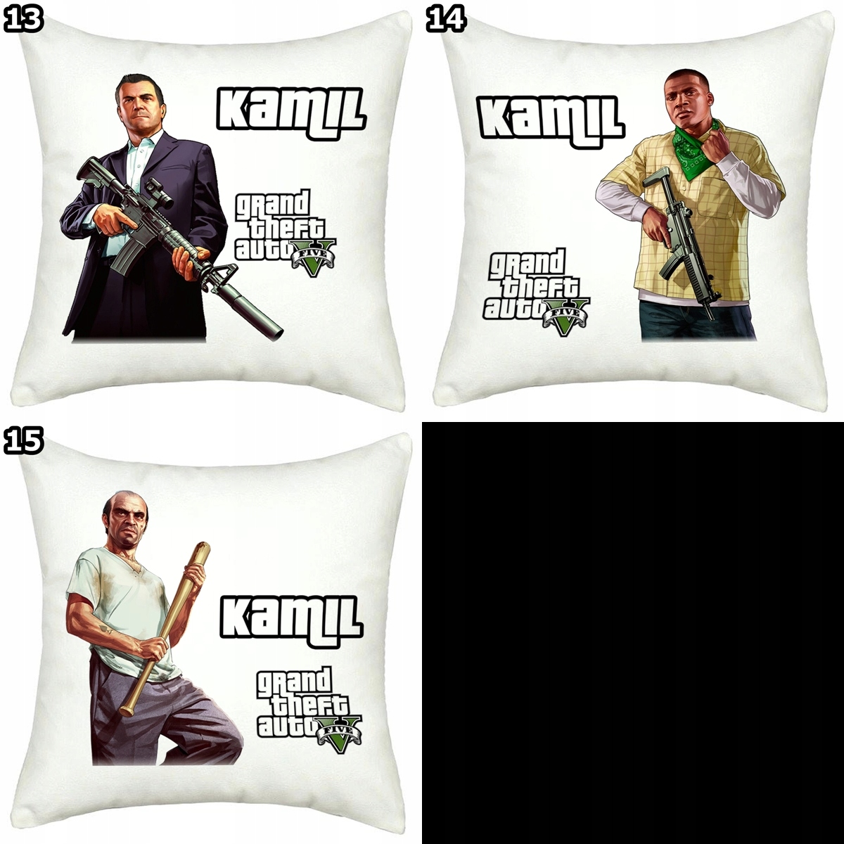 PODUSZKA GTA GRAND THEFT AUTO + IMIĘ Wysokość 40 cm