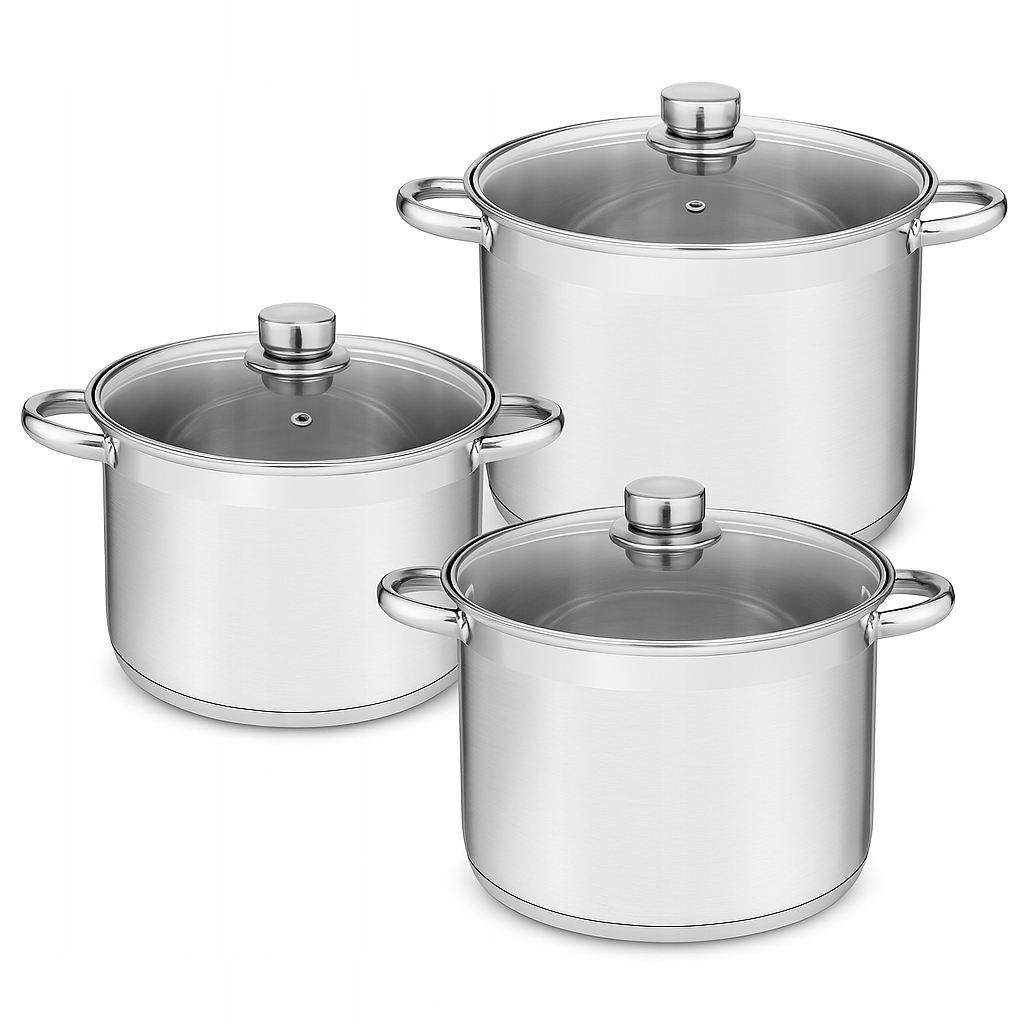 Sada Hrnec Se Skleněnou Poklicí Indukce Plyn 10/15/20L