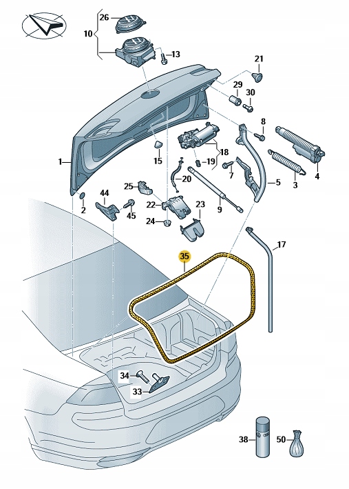 USZCZELKA KLAPY BAGAŻNIKA VOLKSWAGEN PASSAT B8 OE