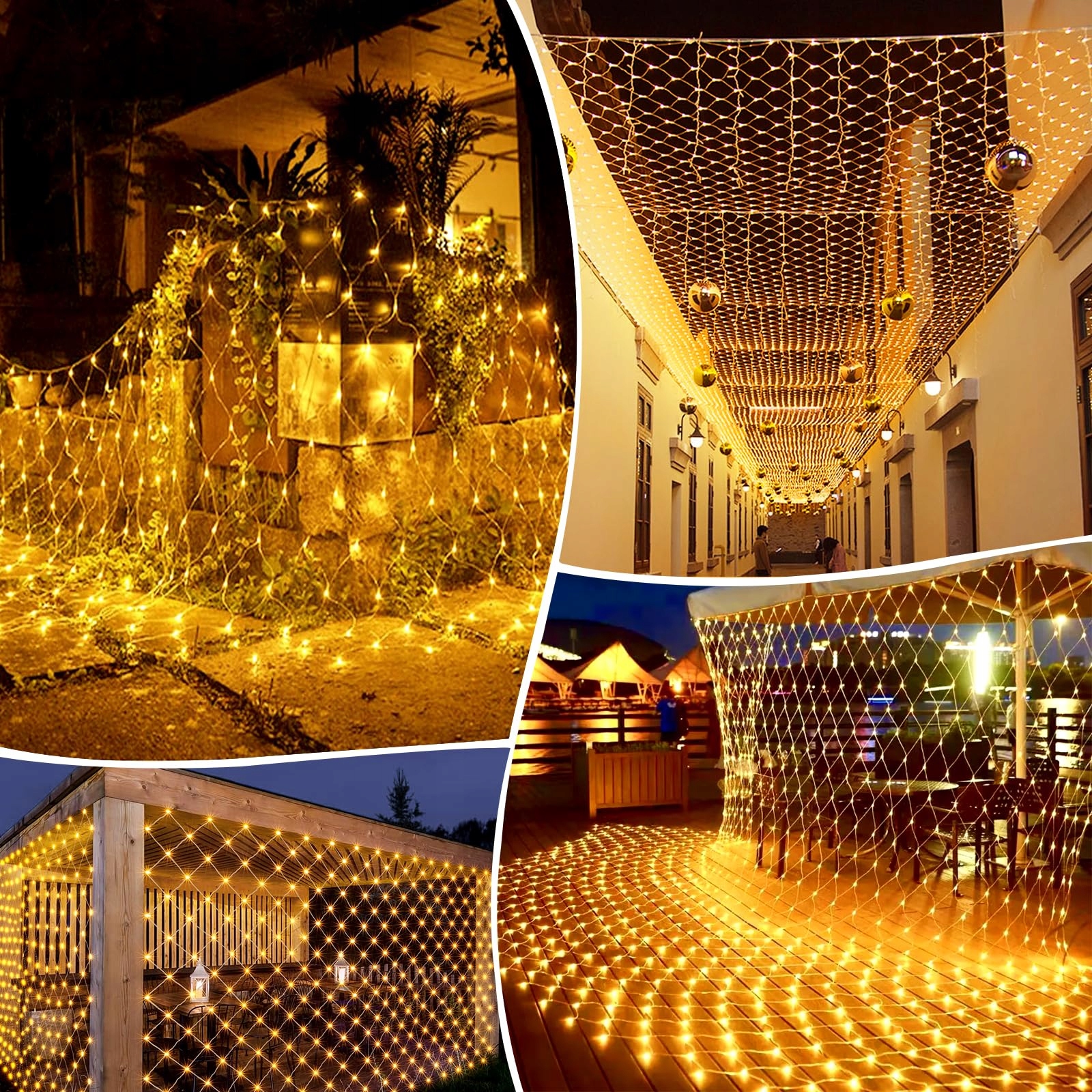 WOSKJXAS SIATKA ŚWIETLNA GIRLANDA WODOODPORNA LAMPKI OZDOBNE 192 LED 2x3M — miniatura 7