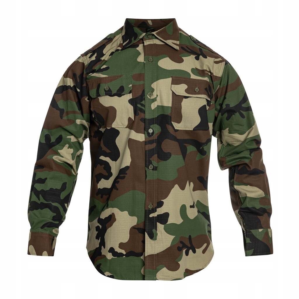 Koszula taktyczna wojskowa bawełniana moro Mil-Tec Ripstop Woodland XL