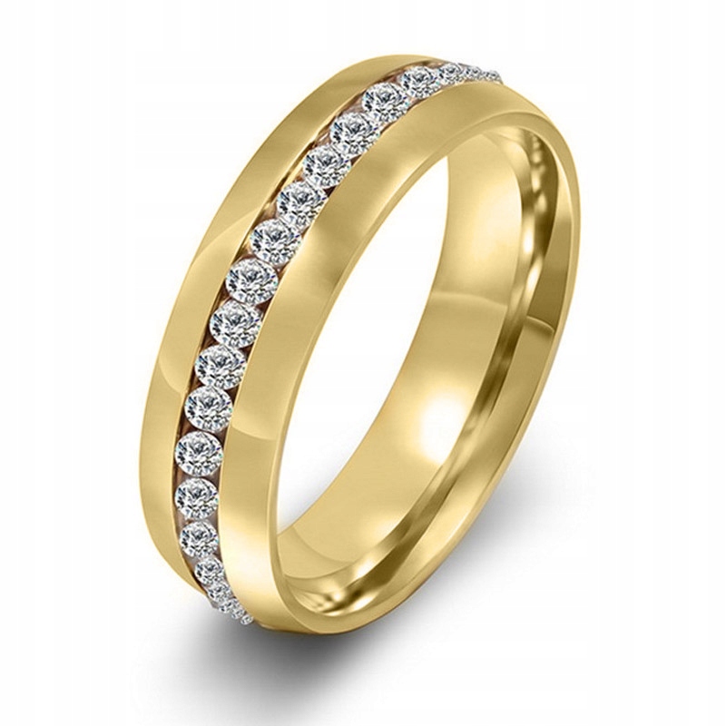 

KO3 Złota Obrączka Ślubna Stal 316L 7,8,9 15MM