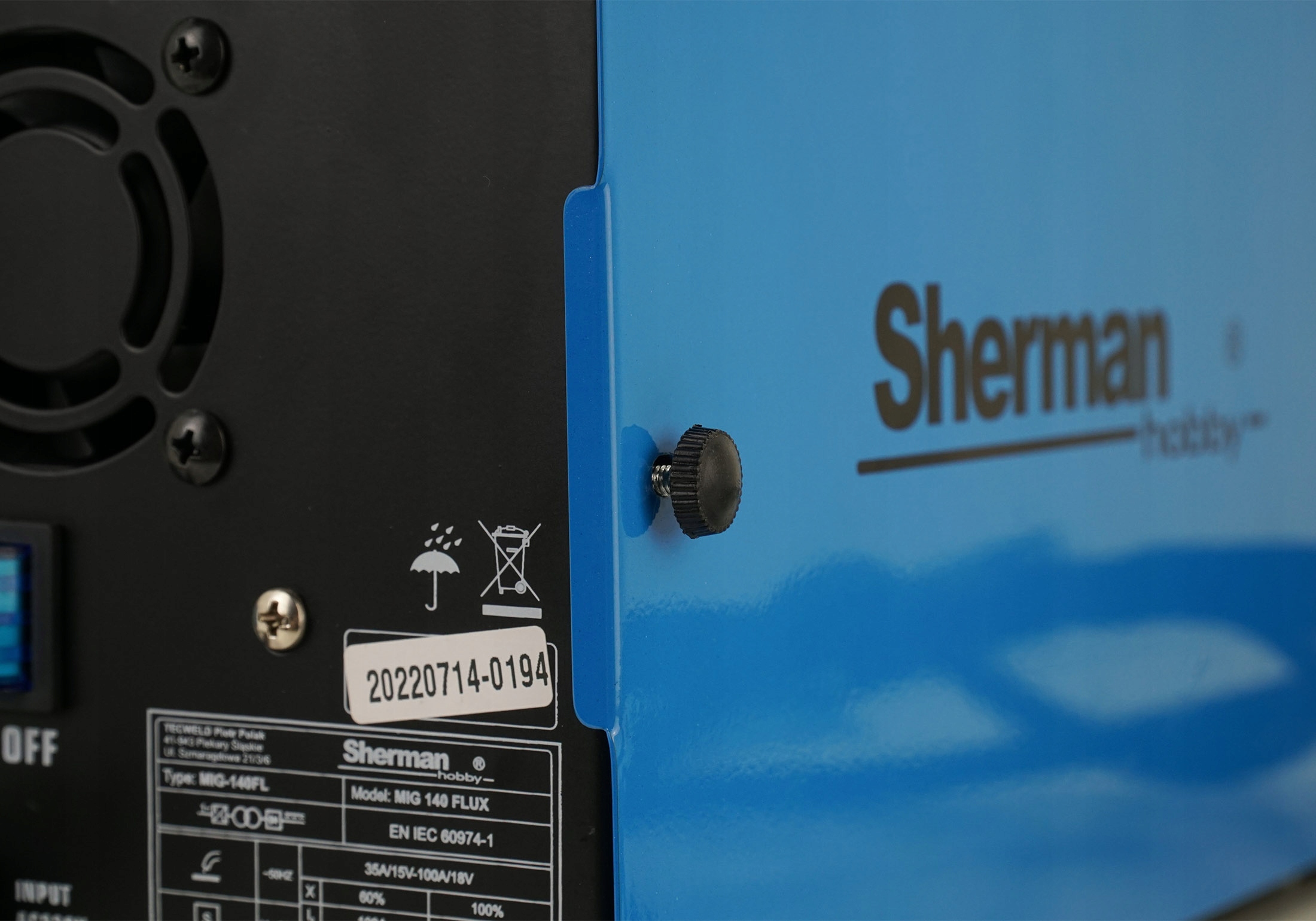 Spawarka MIGOMAT Sherman MIG 140 FLUX bez gazu Moc pobierana 2.6 kVA