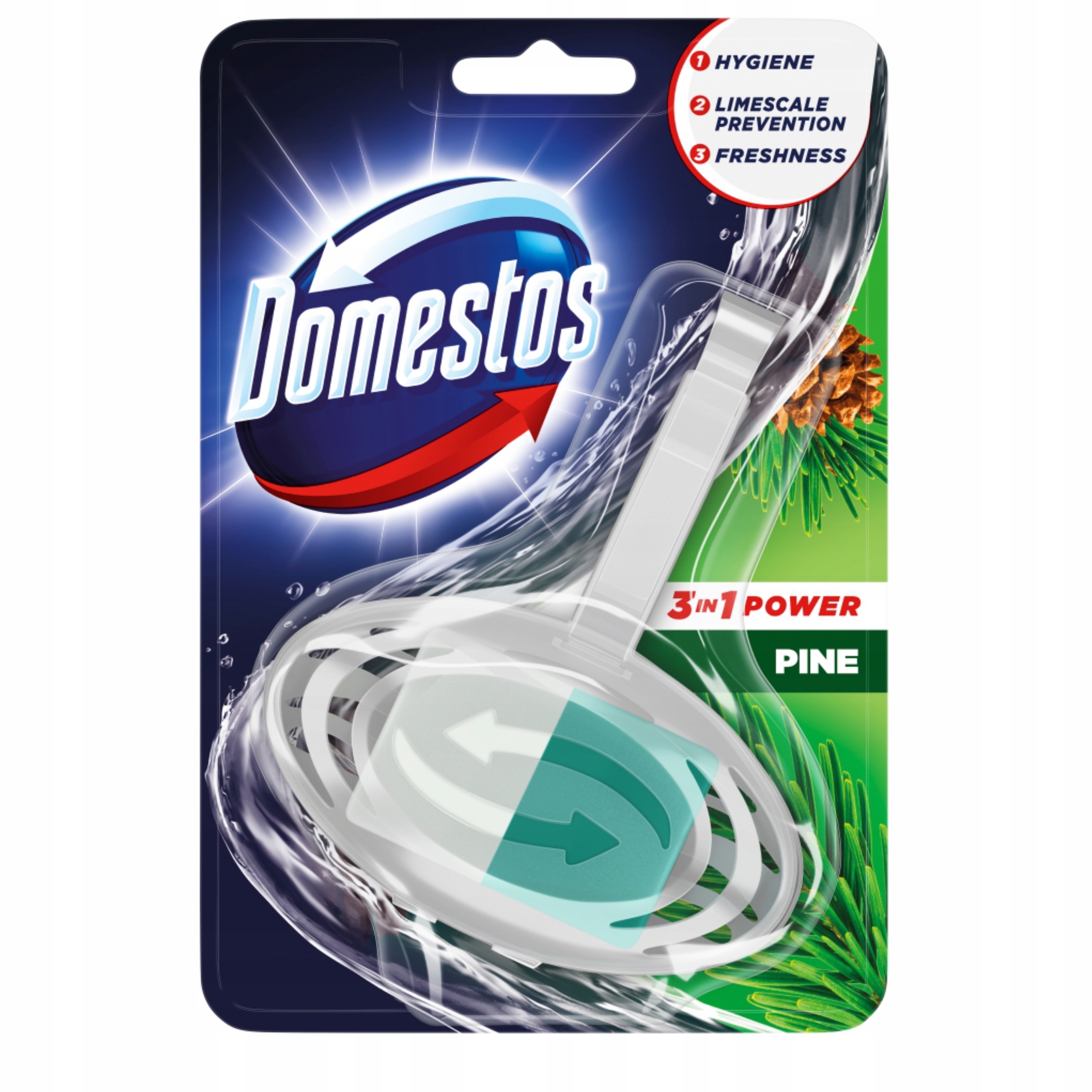 Domestos Power 3v1 Wc kostka Vyměnitelná náplň Pine