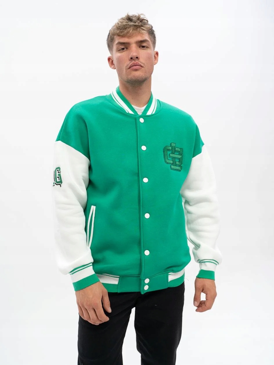 Baseballová Přechodová Bunda Mikina Zelená Tlusté Lolo Gl Rip College M