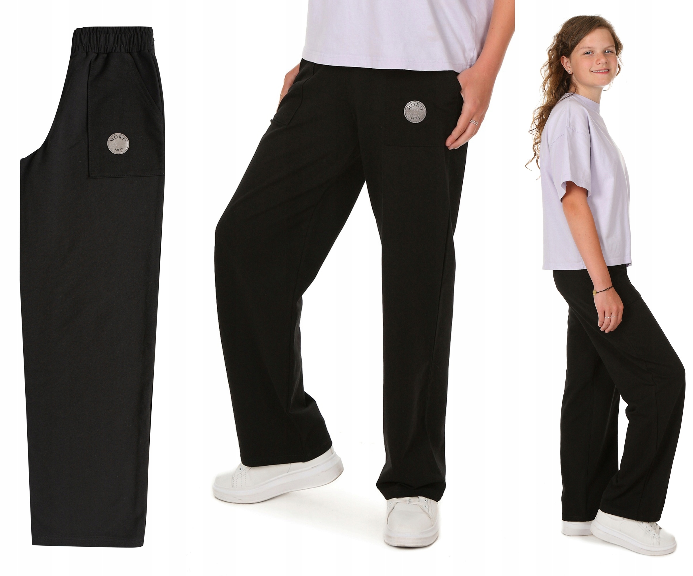 Spodnie dziewczęce SZEROKA NOGAWKA roz.152 Prod.PL