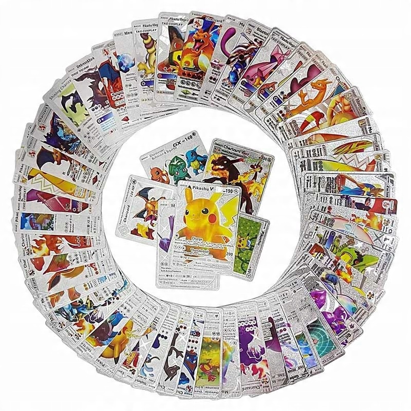 

55 Sztuk Karty Pokemon Kolekcjonerskie Srebrne