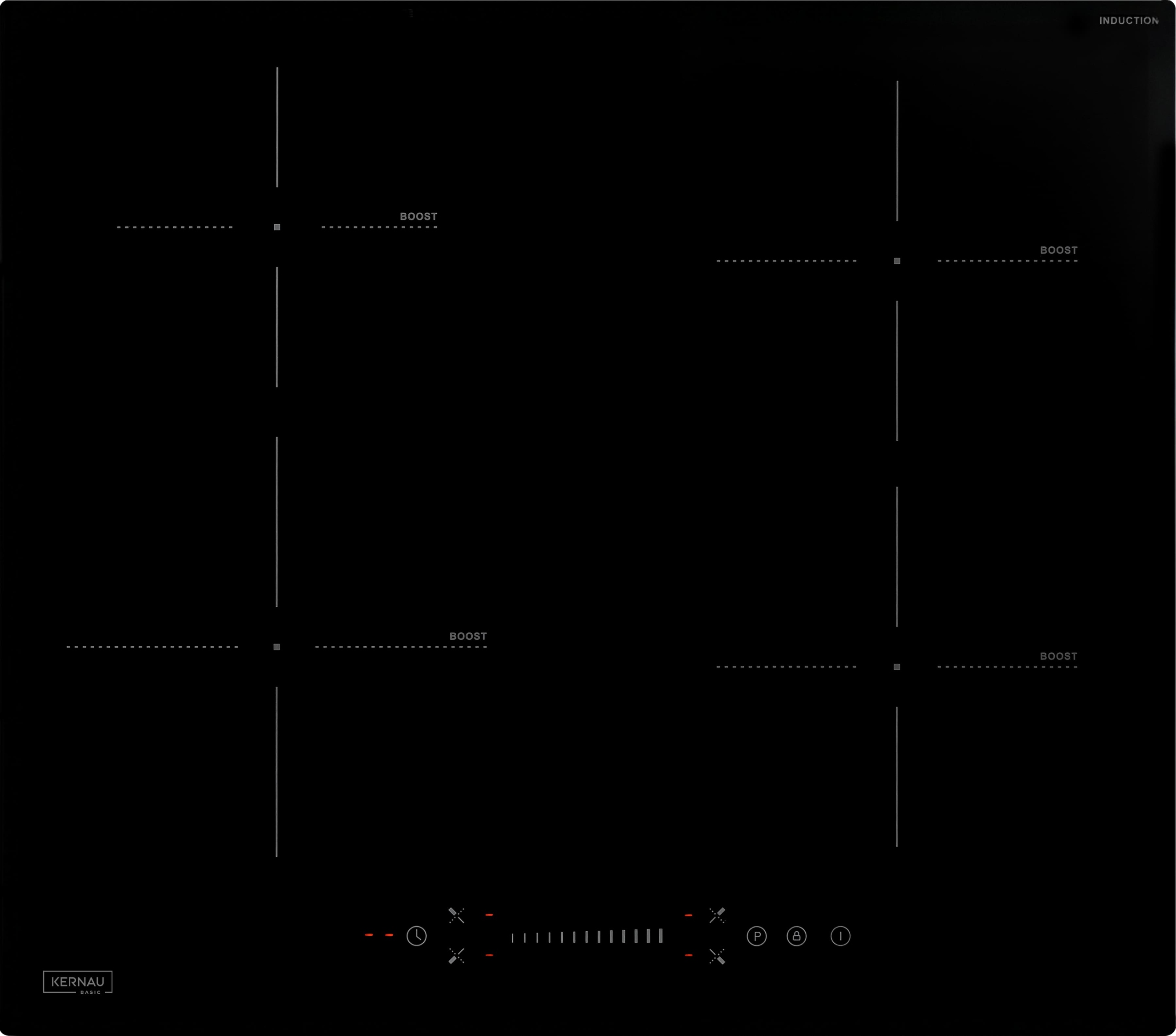 Płyta indukcyjna Kernau Basic Bkih 6418-4B Booster Minutnik Slider 59cm