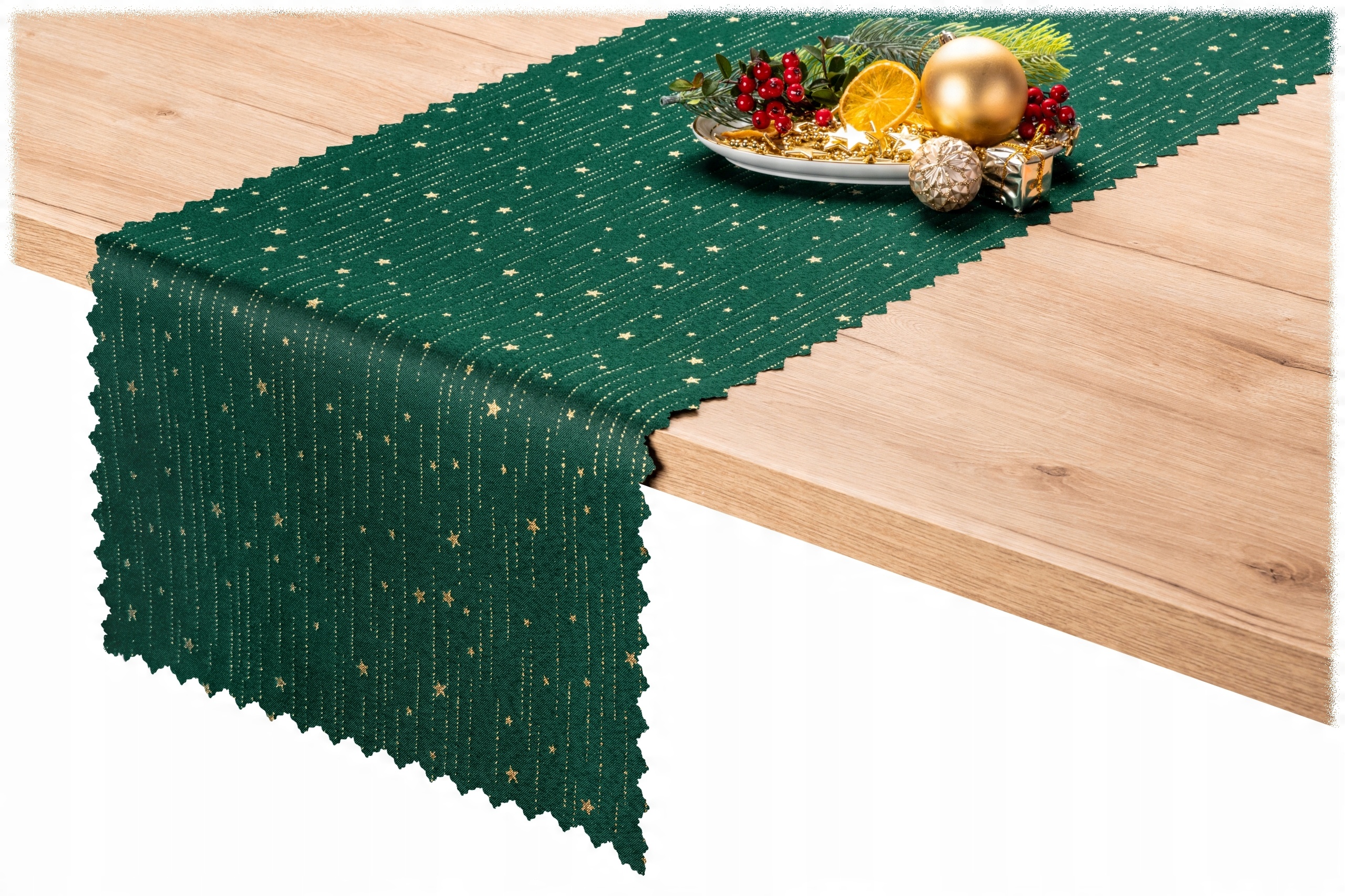 

bieżnik 40x140 Świąteczny Złoty zielony Milky Way
