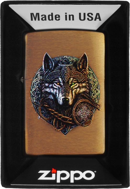 Zapalovač Zippo Wolf Warrior Design 60007003 Větruodolný benzínový