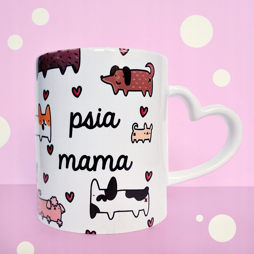 

Kubek Psia Mama 330ml z nadrukiem z psami psem psy