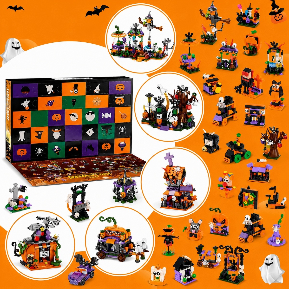 Адвент-календарь Halloween 2026 конструктор 31 в 1, 31 модель