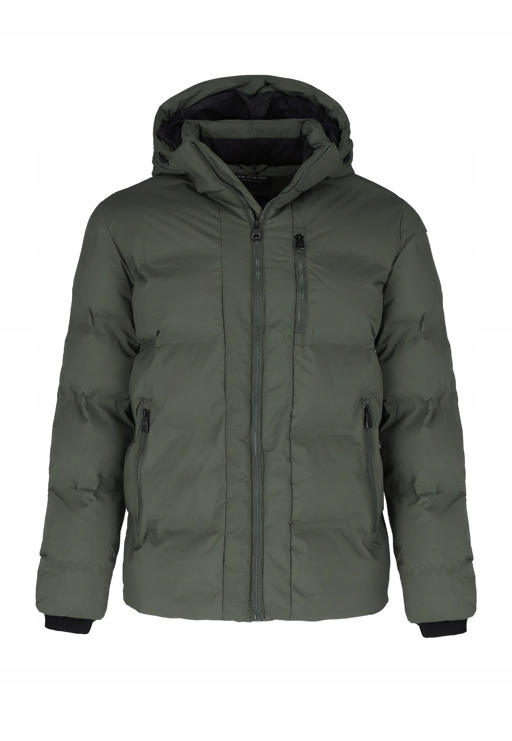 Pánská Zimní Bunda Prošívaná Bunda S Kapucí Zelená Volcano J-turix M