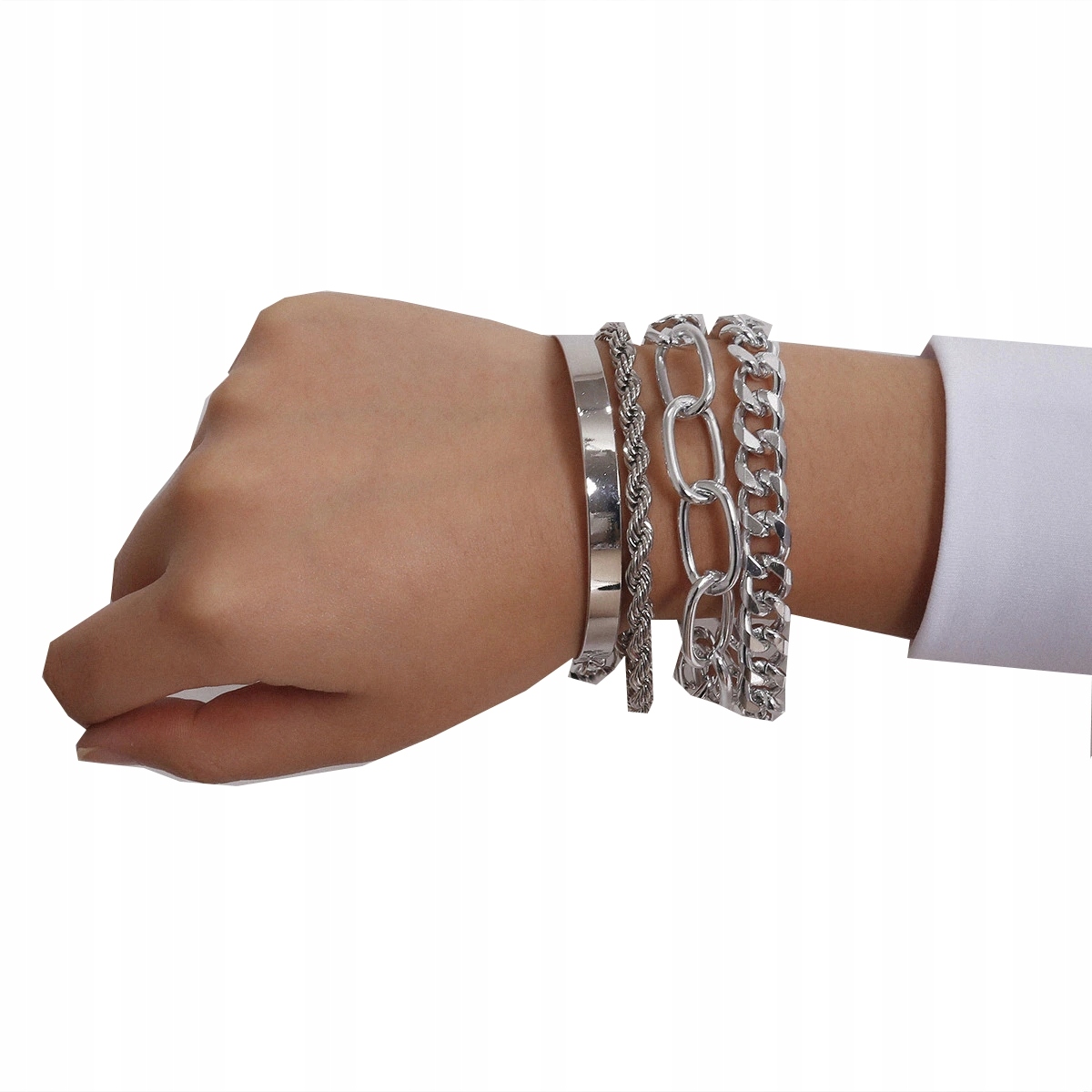 

Bransoletki Zestaw 3 Szt Miami Boho d70 srebrne