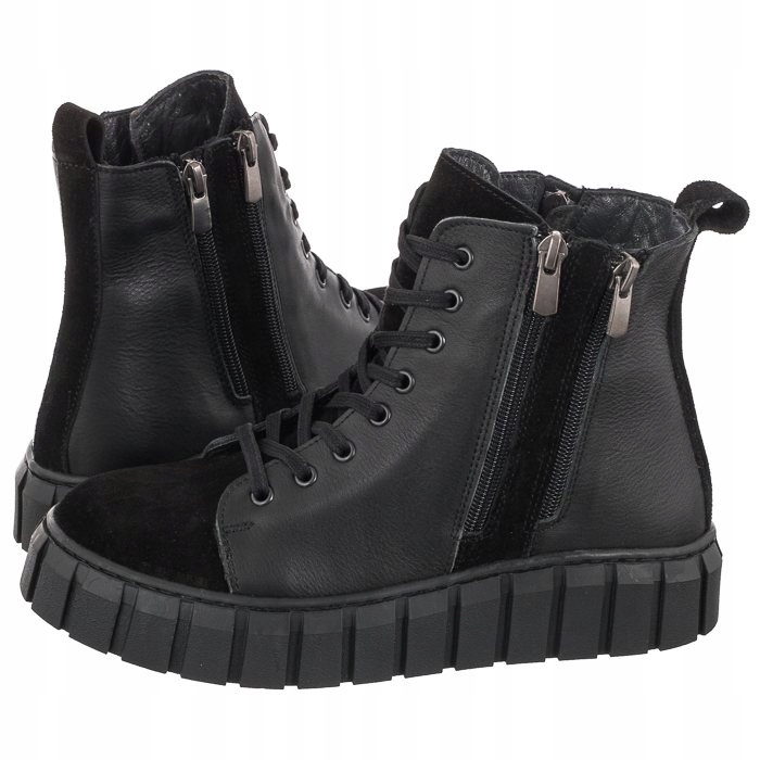 Dámské kožené kozačky Kotníkové Boty Venezia 13212101 Černé