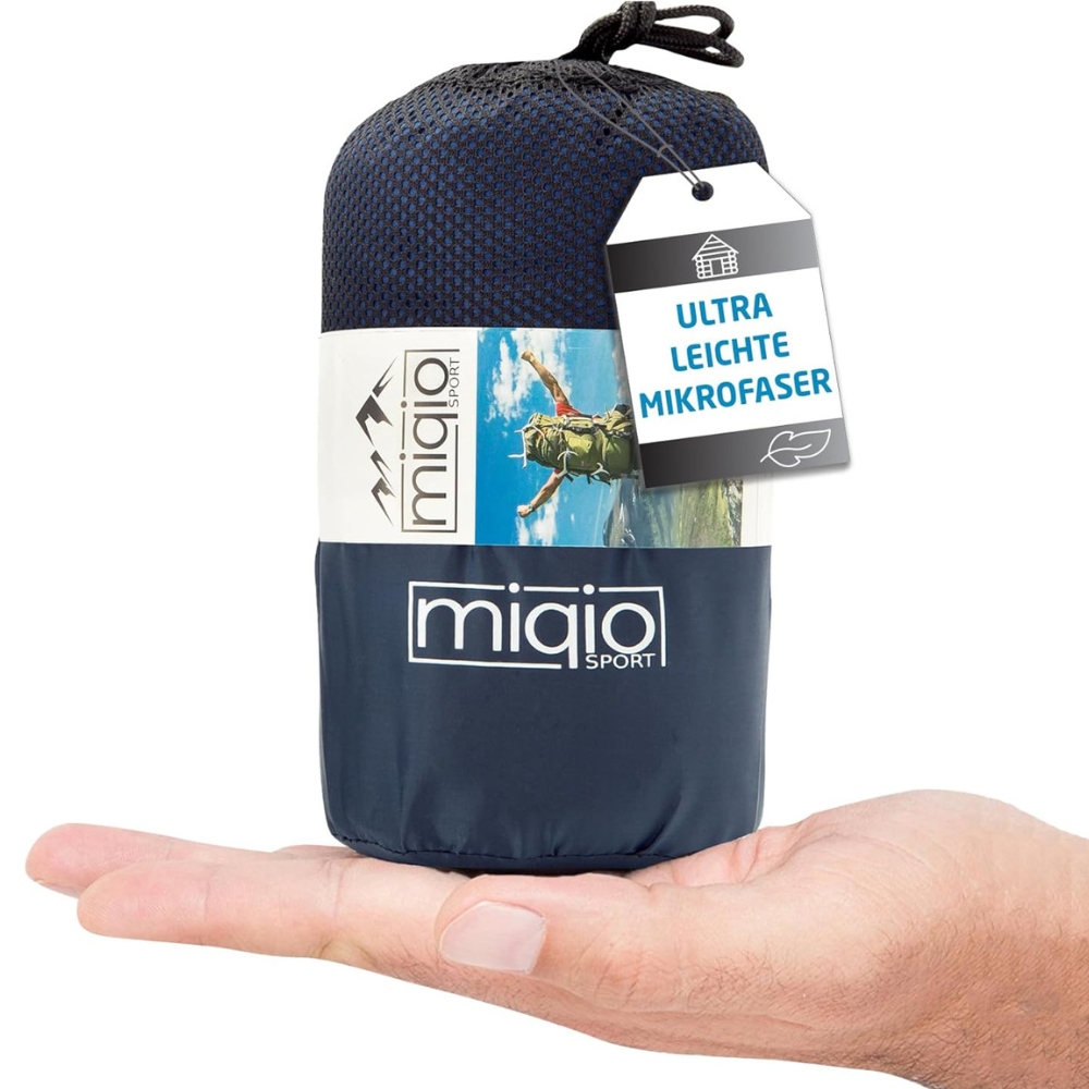 Miqio Śpiwór turystyczny 2w1 ultra lekki z zamkiem po lewej stronie Niebies