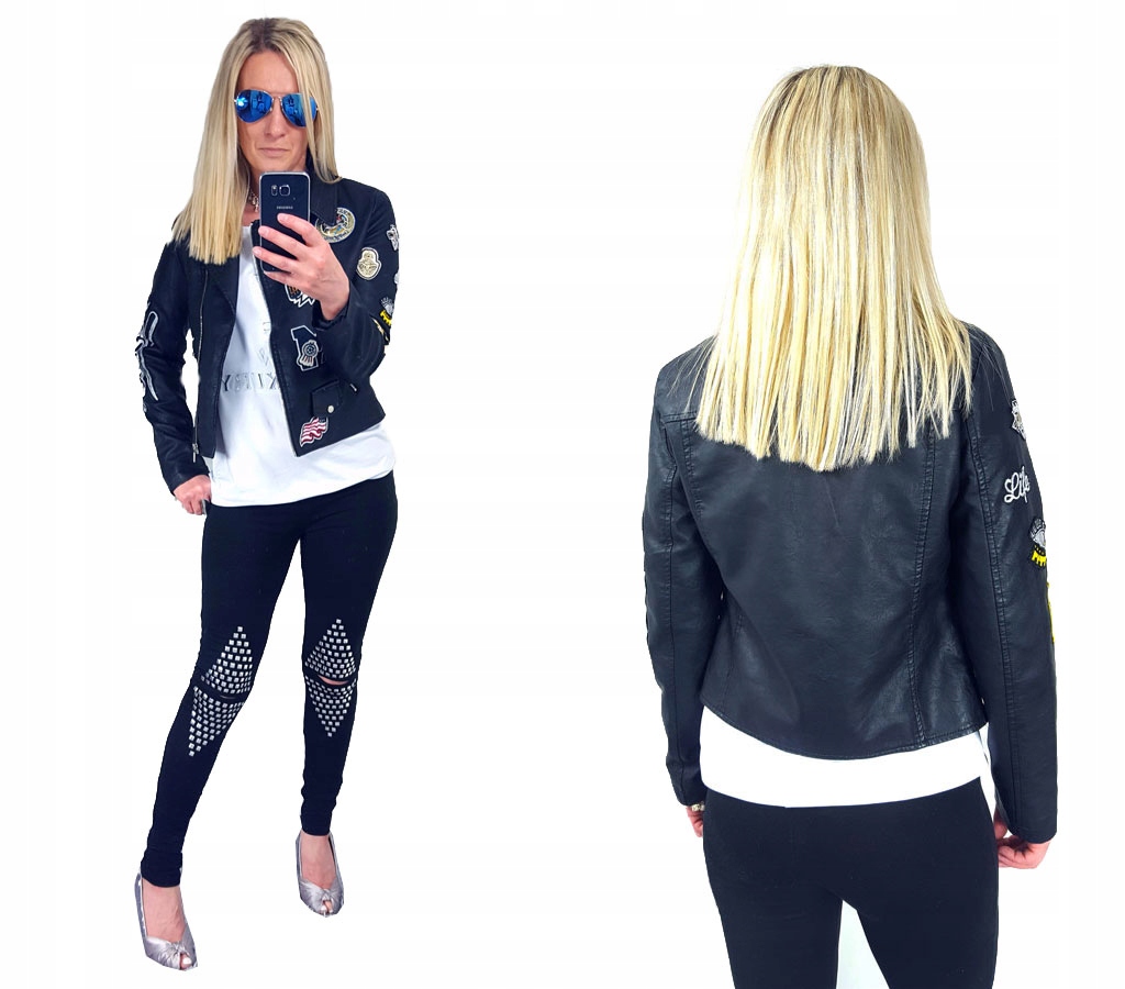 

Spodnie Legginsy Rurki Ćwieki Ripped Getry Dziury