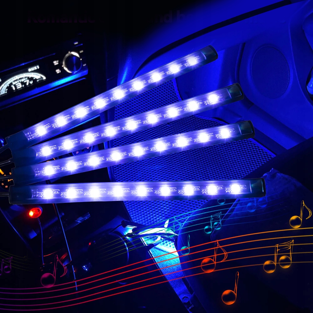 OŚWIETLENIE WNĘTRZA 12 LED USB PODŚWIETLANIE RGB KOLORY STEROWANIE Producent części Inny