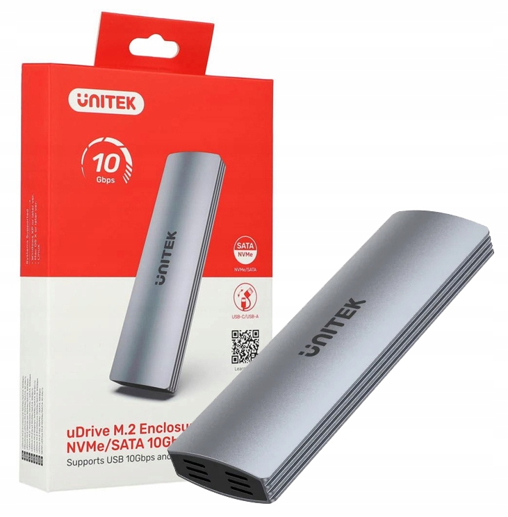 Unitek S1230A Kryt disku M.2 NVMe/SATA 10Gbps 2280, 2260, 2242, 2230