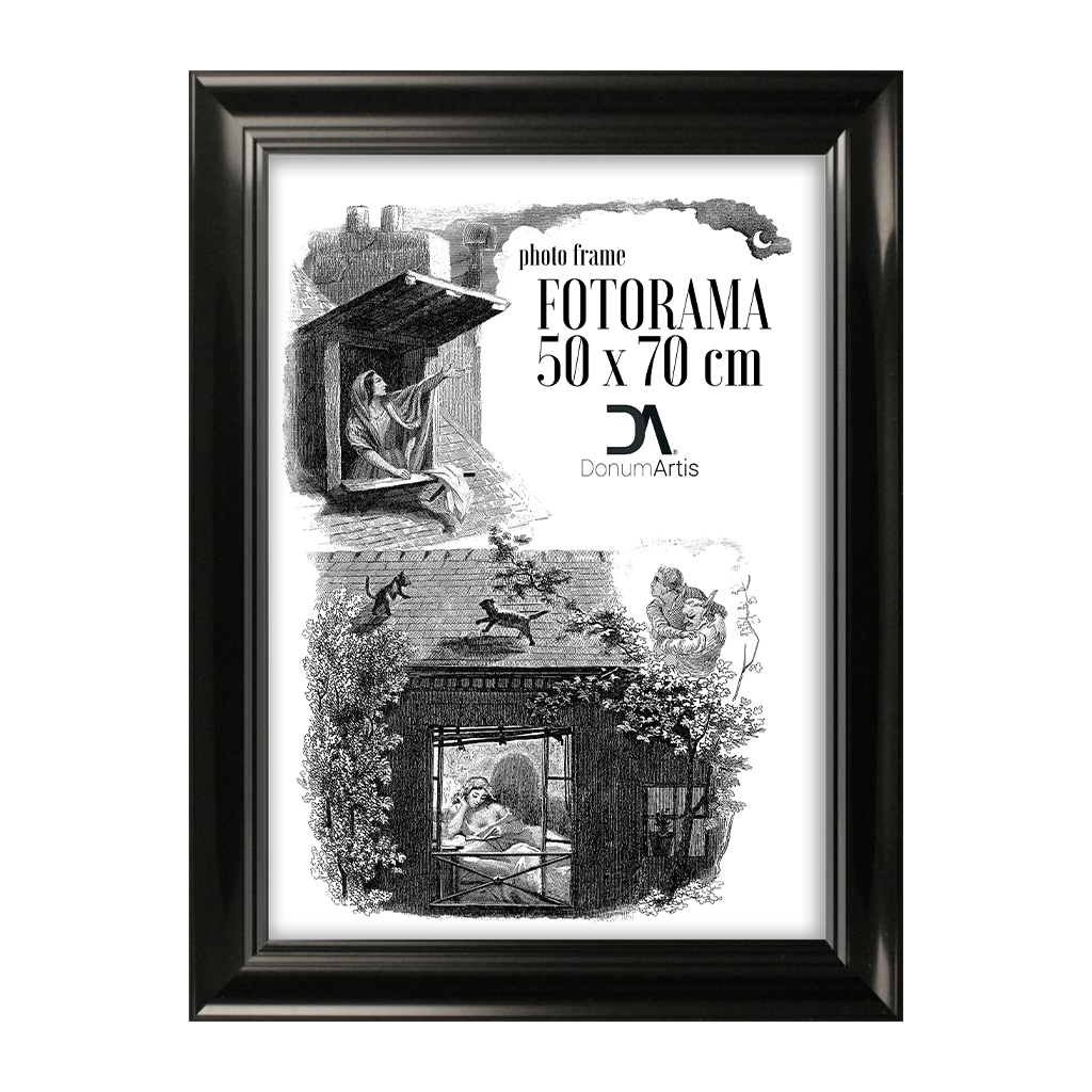 Fotorám Roma 50x70 černý schodišťový rám klasika