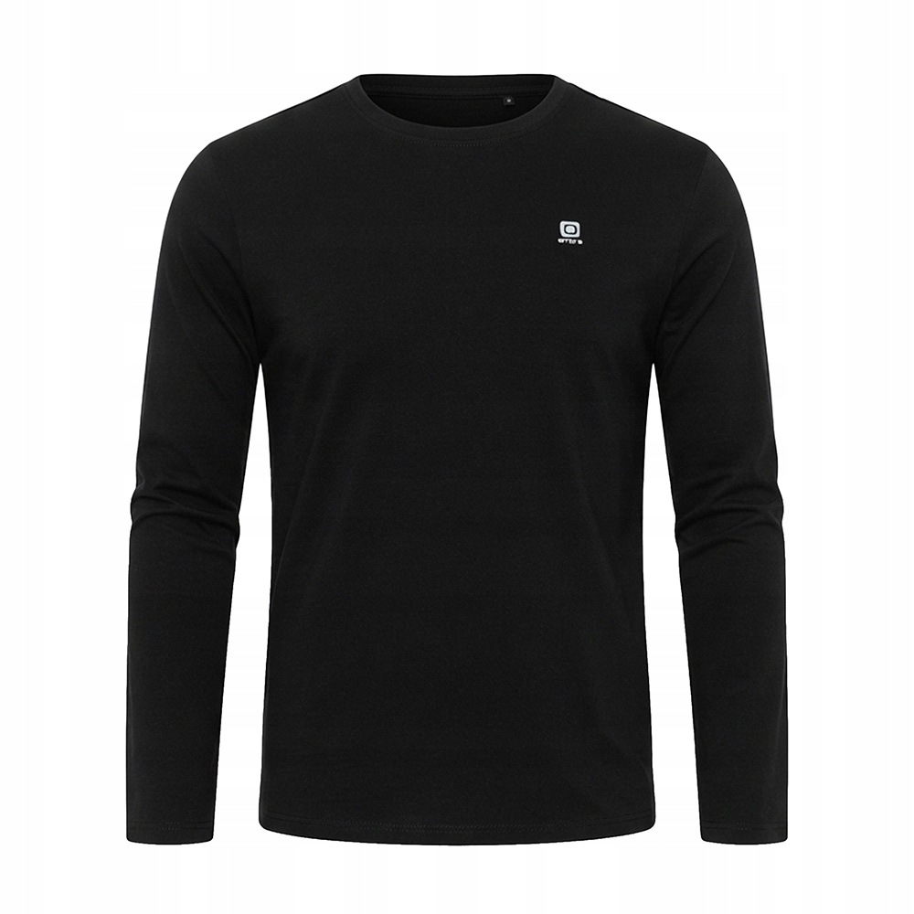 Pánský slim fit dlouhý rukáv z bavlněného úpletu s logem černý L175 vel. XXL