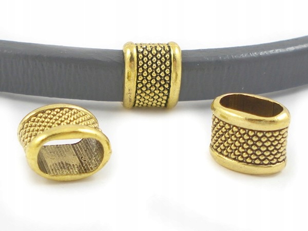 DS218Z Przekładki Na Rzemień Gruby 6,5x11mm kolor złoty 2szt