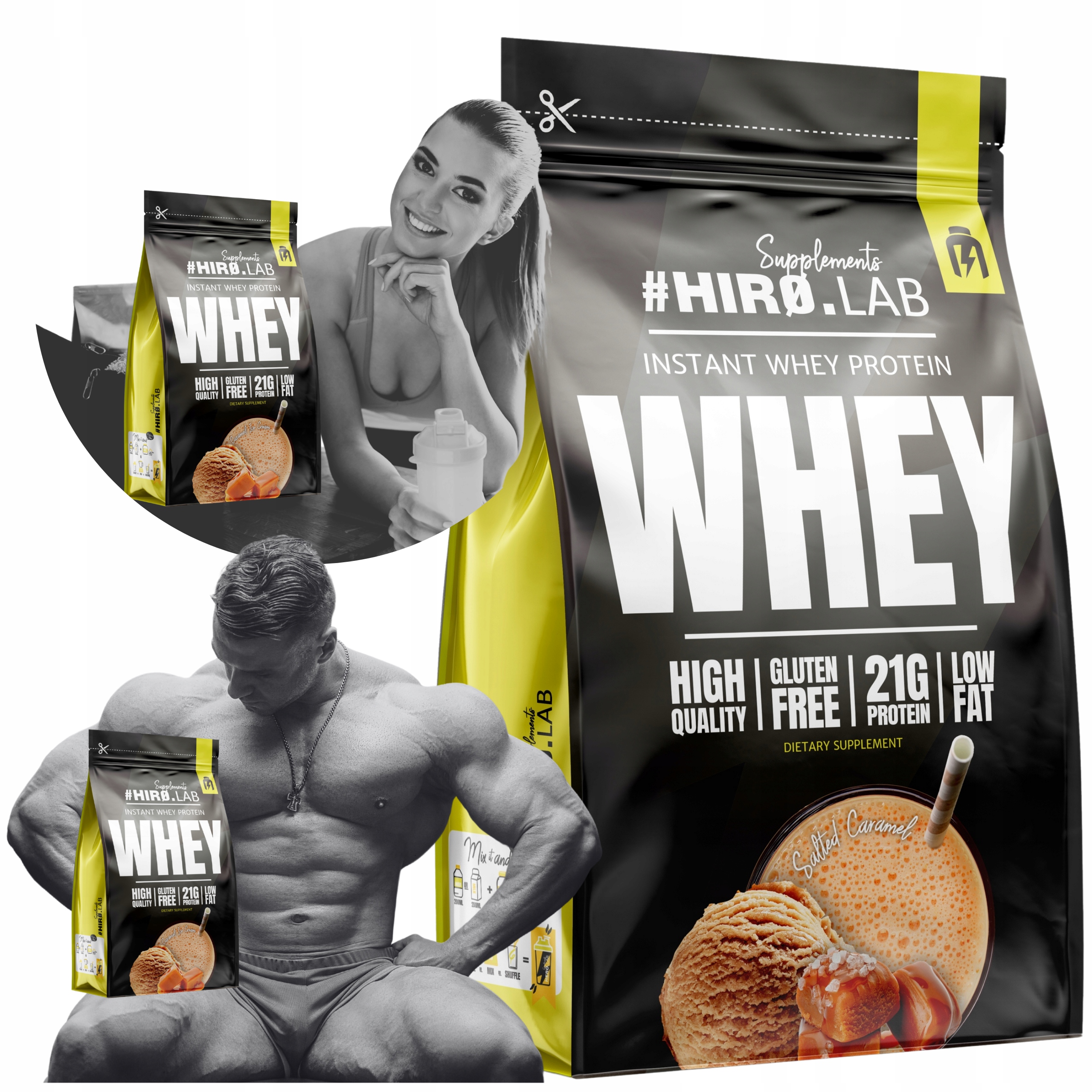 Protein Wpc Hiro.lab 700 g 50 g jako dárek Slaný Karamel Whey