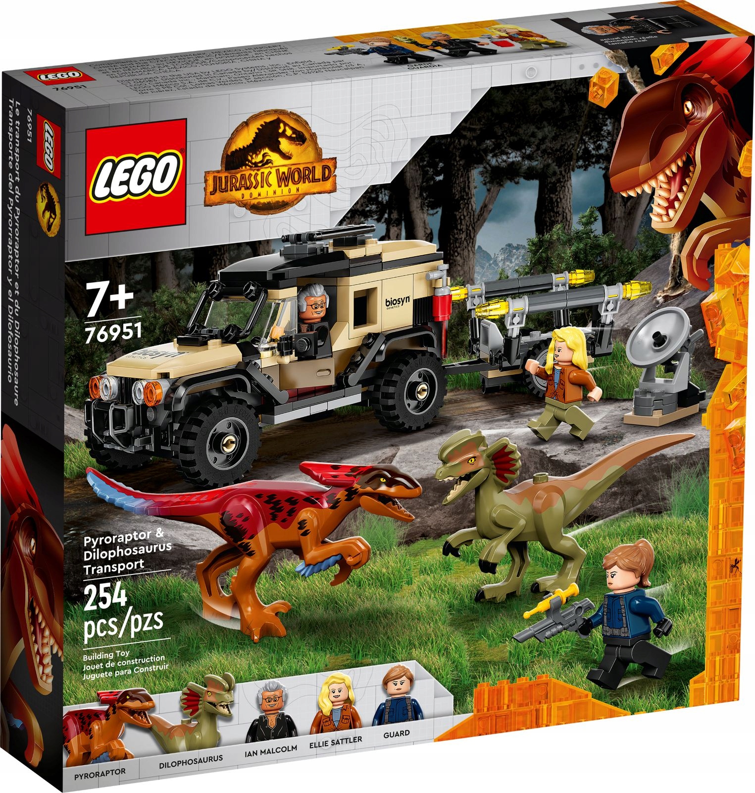 LEGO Jurassic 76951 PYRORAPTOR I DILOFOZAUR POŚCIG
