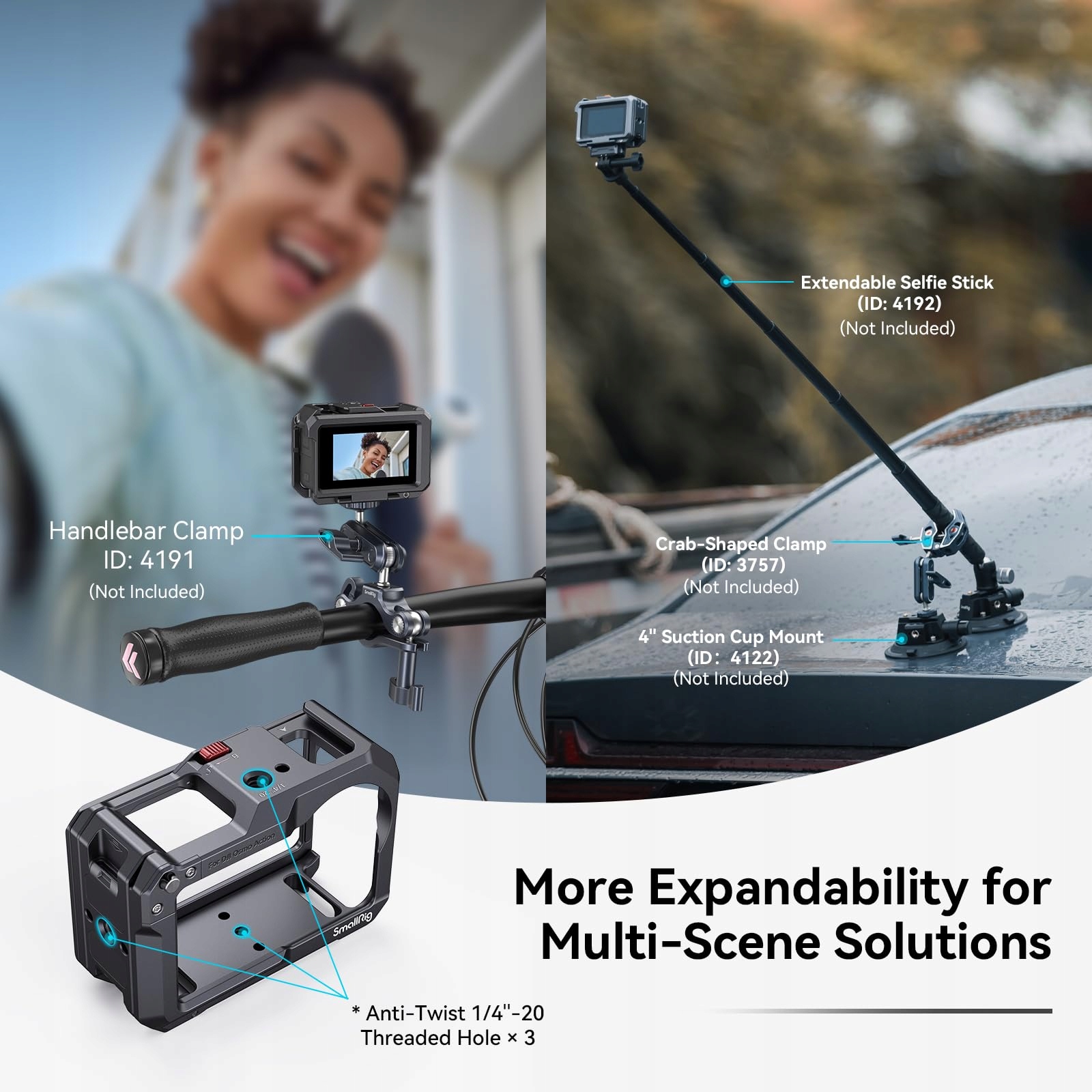 SMALLRIG Klatka Do DJI OSMO Action 5/4/3 Kompatybilna Z DJI MIC — miniatura 7