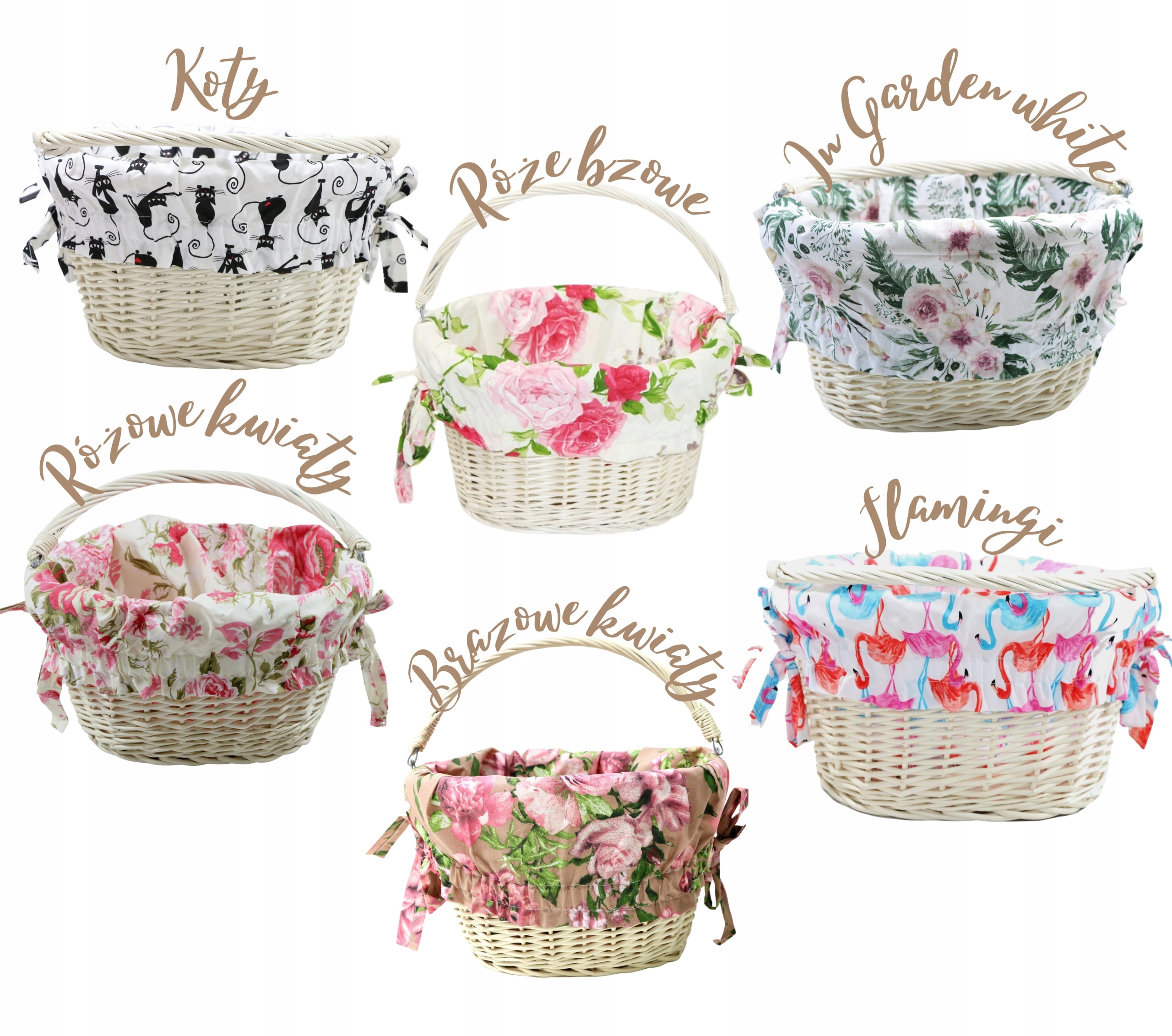 KOSZ ROWEROWY WIKLINOWY Z WYŚCIÓŁKĄ RÓŻNE WZORY! Pojemność 9 l