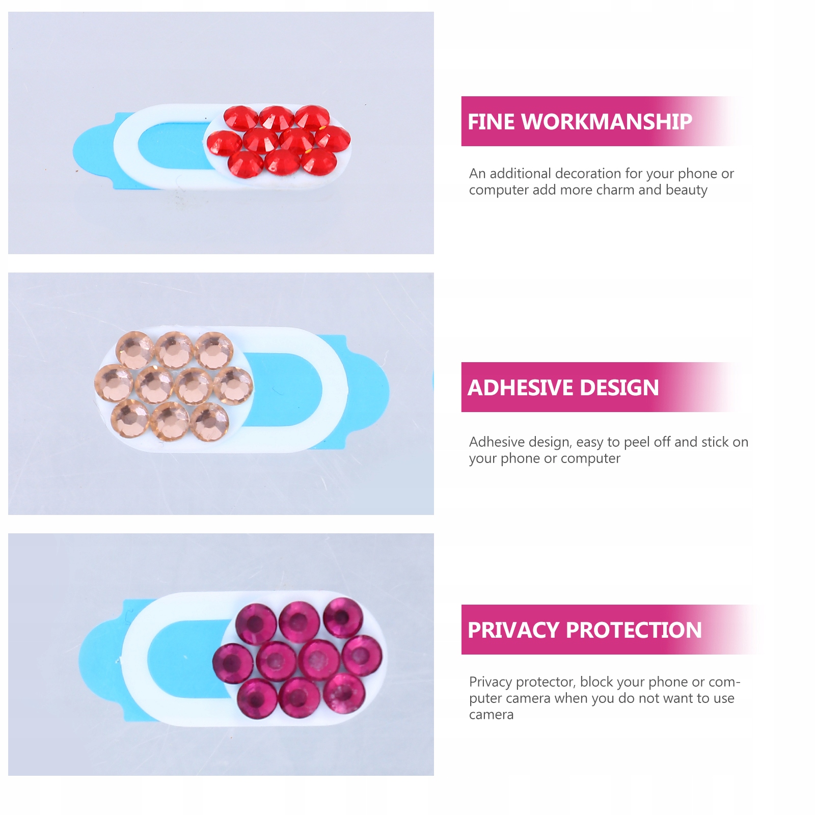 AKCESORIA DO LAPTOPÓW KOMPUTEROWYCH OSŁONA KAMERY INTERNETOWEJ NA LAPTOPA KAMERA INTERNETOWA Kolor dominujący wielokolorowy