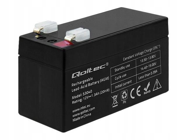 Qoltec 53040 Qoltec Akumulator Agm 12V 1.3Ah max.0.39A