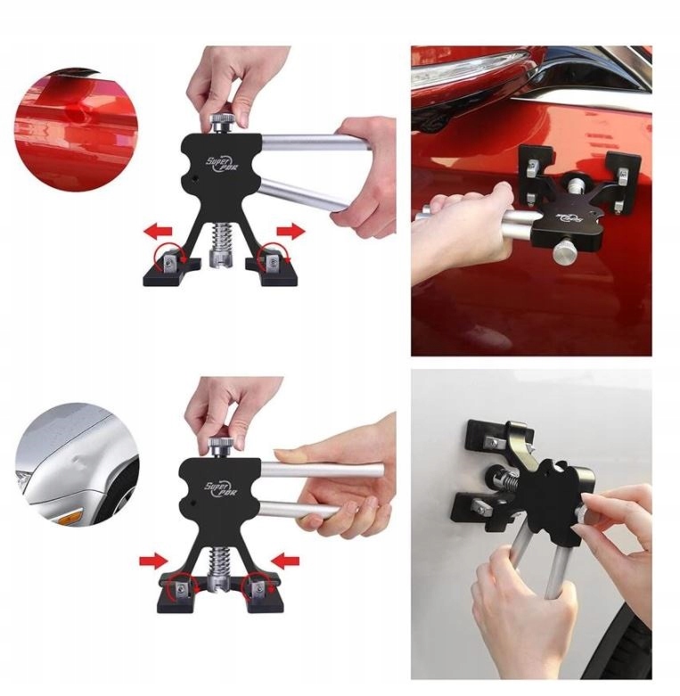 Zestaw Usuwania Wyciagania Wgniecen Wgniotek PDR Set Components Slide Hammer Sheet Metal Hammer Mallet Bridge Sucker Puller Adapters Rods Lamp Bag Cover