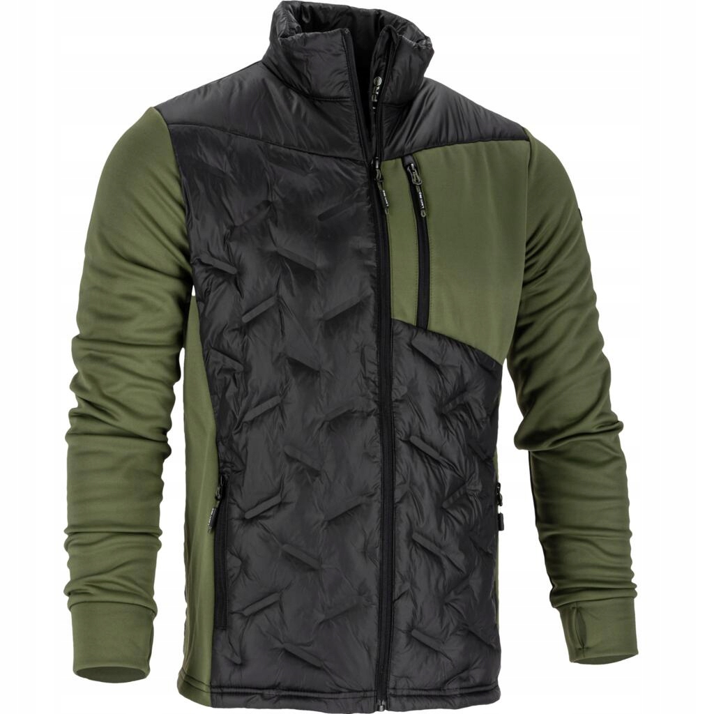 Bluza ocieplana pikowana męska na zamek czarno-zielona XL Lahti Pro