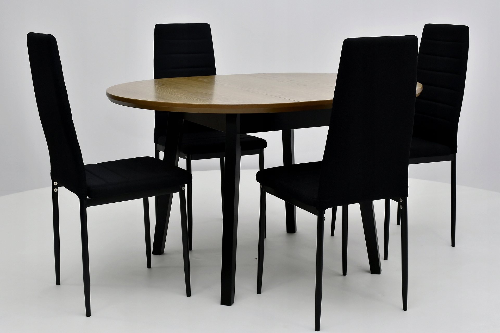 komplet okragły stół, rozkładany stół + 4 krzesła Liczba elementów w zestawie 5