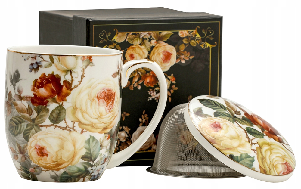 ENGLISH COLLECTION KUBEK Z SITKIEM `ZAPARZACZ 425 ML + PREZENTOWE PUDEŁKO